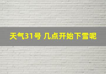 天气31号 几点开始下雪呢